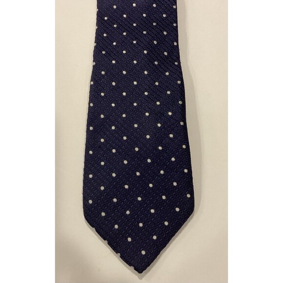 Donald J Trump Signature Collection Blue Polka Dot Silk Neck Tie 60"x 3-1/8” - Picture 1 of 6